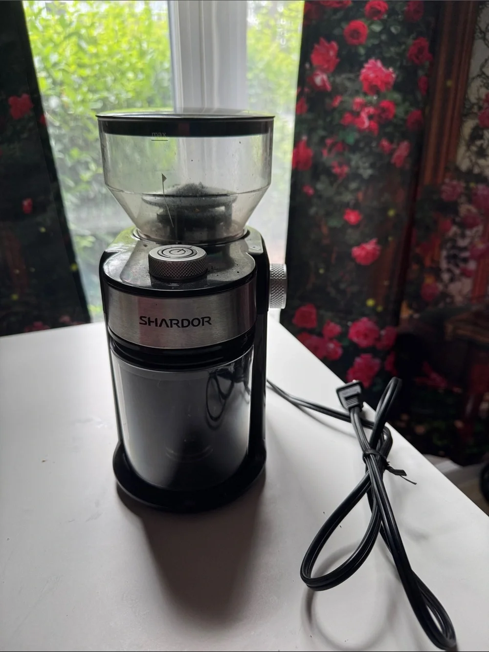 SHARDOR Electric Coffee Grinder in Black and Silver